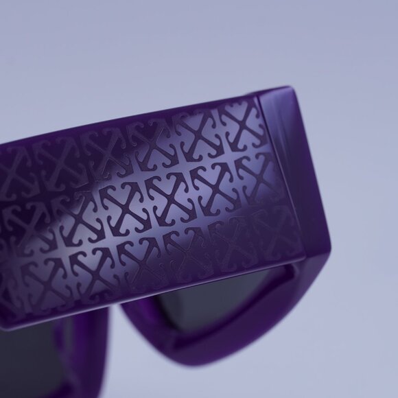 Off-White OERI141 CARY 3707 Sunglasses Purple Rectangle Frame, Grey Lenses - Picture 9 of 10